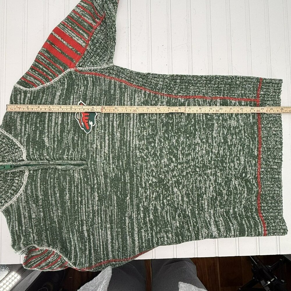 Minnesota Wild Old Time Hockey Knitted 1/4 Zip Sweater Mock Neck Size M NHL - Picture 8 of 8